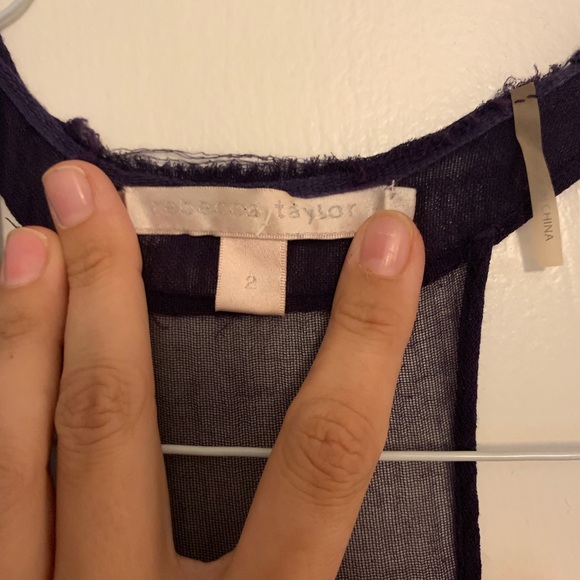 Rebecca Taylor Purple Eyelet Tank Size 2 - Picture 3 of 3